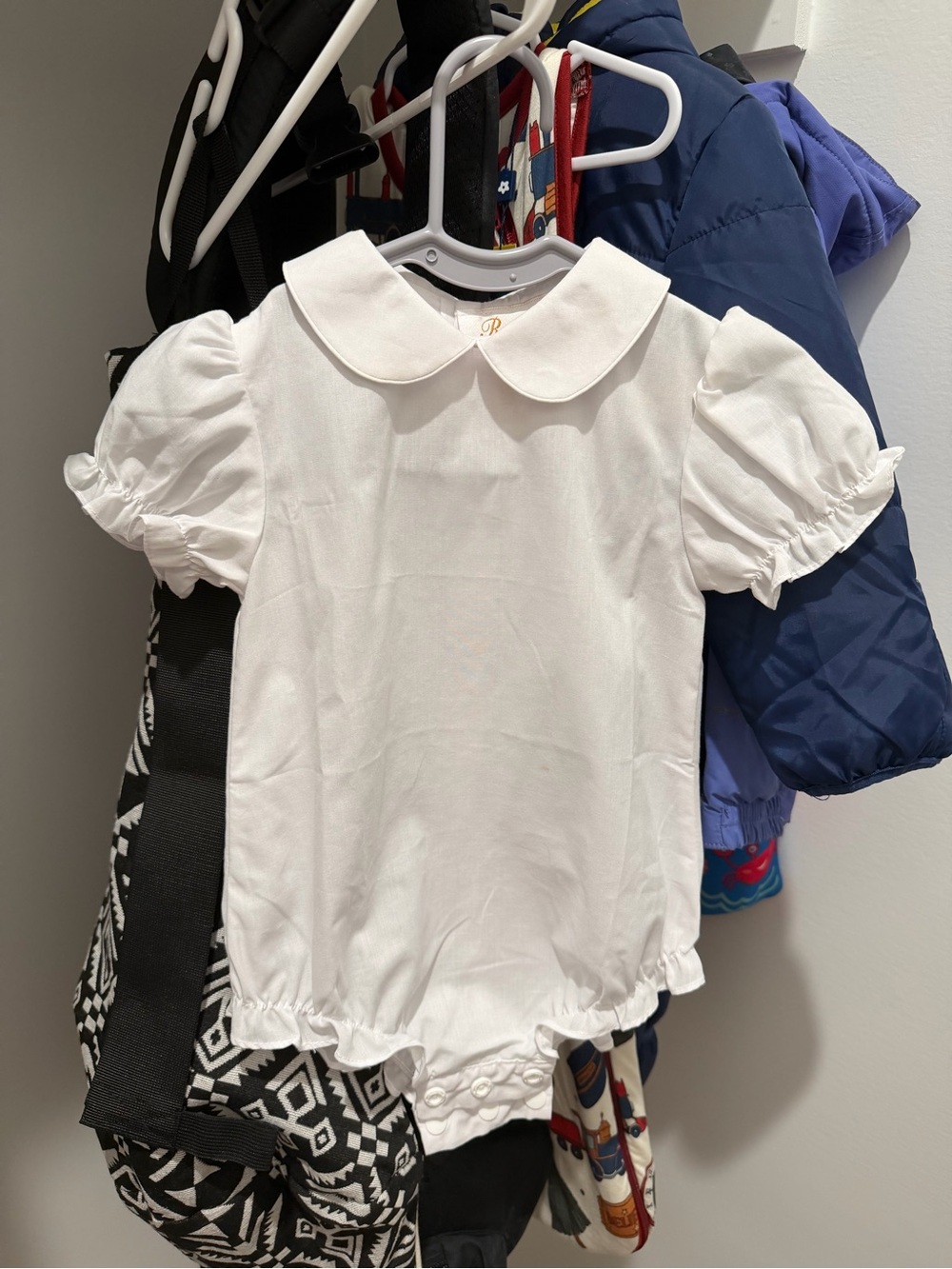 Baby White Peter Pan Collar Romper Top